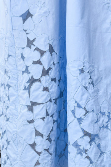 Playing Card Maxi A-Line Dress- Light Blue