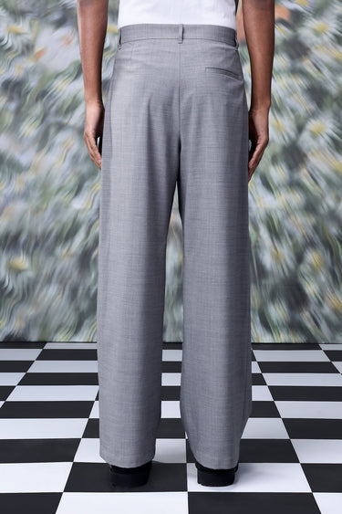 Poly-Wool Relax Fit Trousers- Pearl Grey