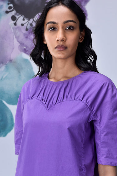 Gather Heart Regular Fit Top- French Lavender