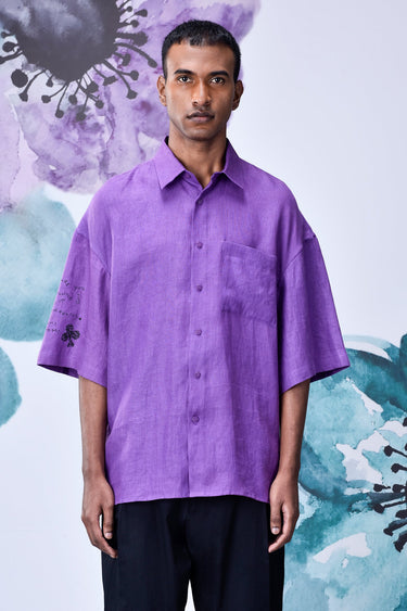 Lavender Graffiti Oversized Shirt