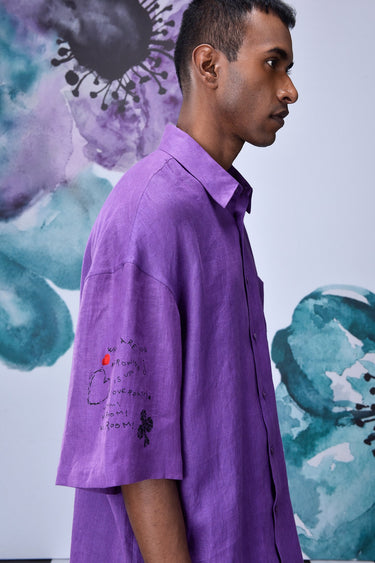 Lavender Graffiti Oversized Shirt