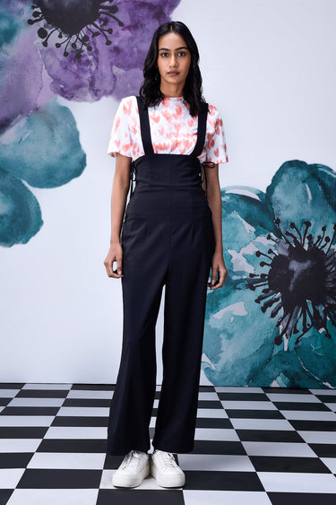 Highwaist Lace-up Relax Fit Overalls