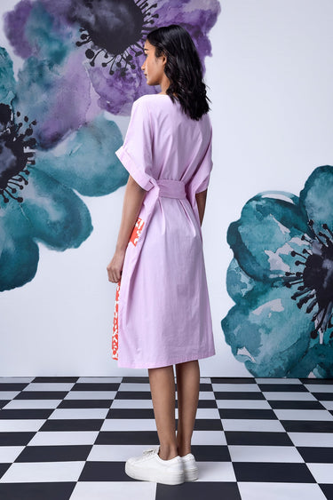 Rabbit Texture Relax Fit Dress- Smoothie Pink
