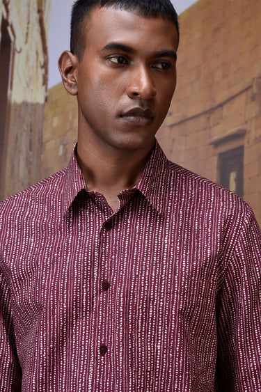 Cherry Lacquer Abstract Dot Shirt