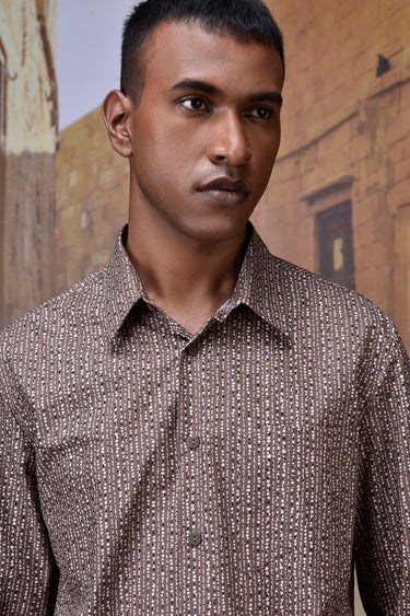 Warm Beige Abstract Dot Shirt