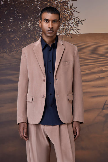Tailored Warm Beige Corduroy Jacket