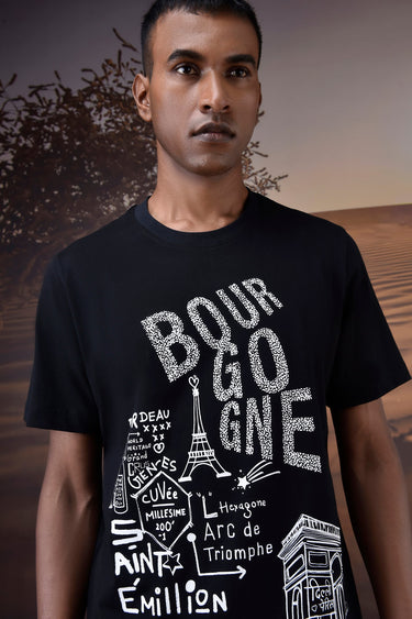 Bourgogne Paris Graphic Tee - Black