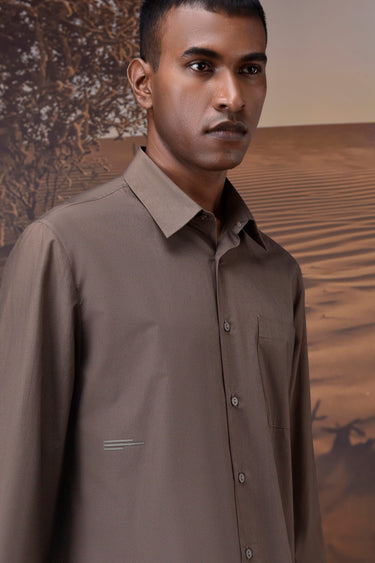 Classic Giza Poplin Shirt - Beige