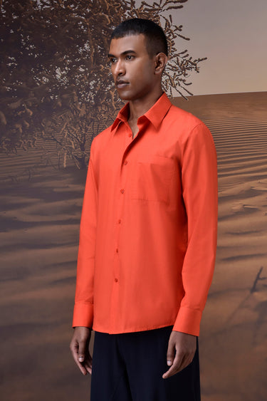 Classic Giza Poplin Shirt - Coquelicot Red