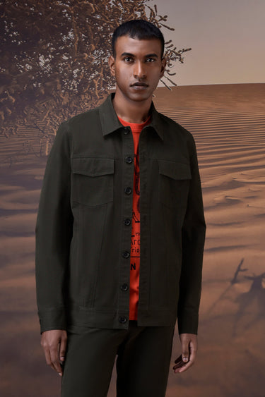 Military Green Utility Twill Jacket