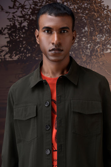 Military Green Utility Twill Jacket