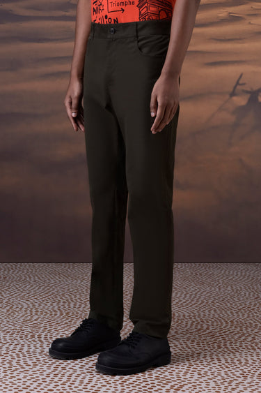 Military Green Cotton Twill Trouser