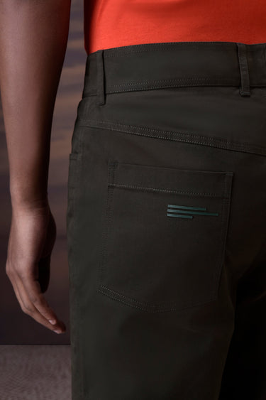 Military Green Cotton Twill Trouser