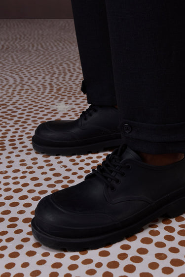Charcoal Poly Viscose Check Trouser