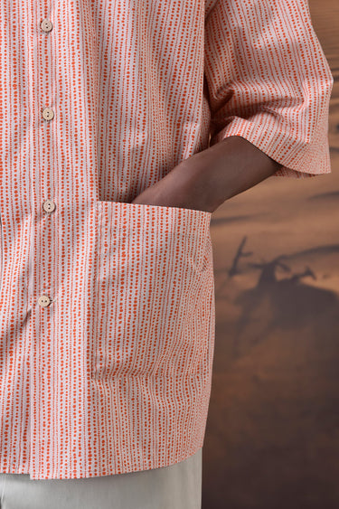 Beige Dot Pattern Shirt