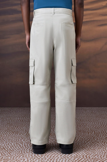 Soft Fern Green Cotton Twill Cargo Trousers