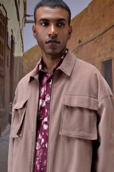 Warm Beige Classic Corduroy Shirt