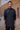 Embroidered Black Poplin Band-Collar Shirt