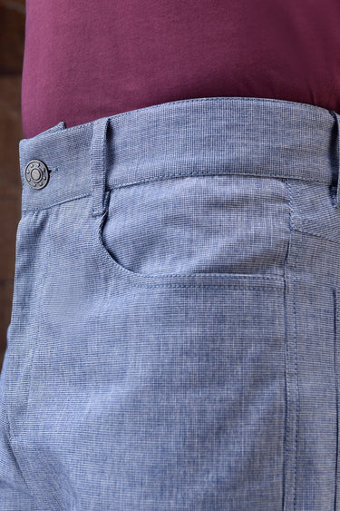 Structured Grey Straight-Leg Trouser