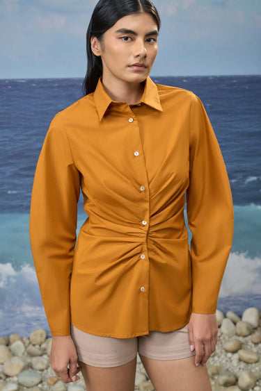 Caramel Premium Cotton Poplin Relaxed Shirt