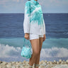 Printed cotton poplin shirt for women with abstract print design