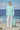 Mint green cotton poplin shirt for women with embroidered detailing
