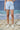 Embroidered Slim-Fit Shorts in Premium Cotton Poplin – Light Blue