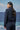 Navy relaxed jacket for women with clean back design and structured tailoring