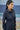 Navy relaxed shirt for women with pleated front and clean design