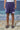 Navy viscose nylon shorts for women with abstract print design