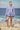 Oversized A-Line Shirt in Premium Cotton Poplin with Printed Finish - Navy