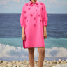 Barbie pink oversized dress for women with relaxed fit and fluid silhouette