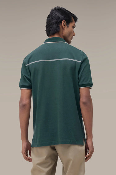 Men's Premium Midnight Green Cotton Pique Polo