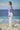 White viscose nylon jacket for women styled for resort wear