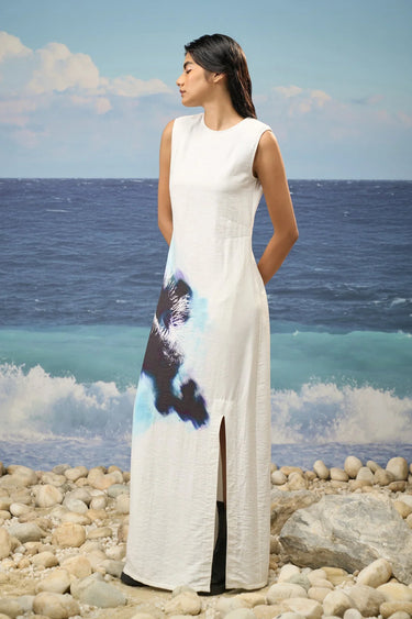 Premium viscose nylon dress for women showing breathable smooth fabric texture