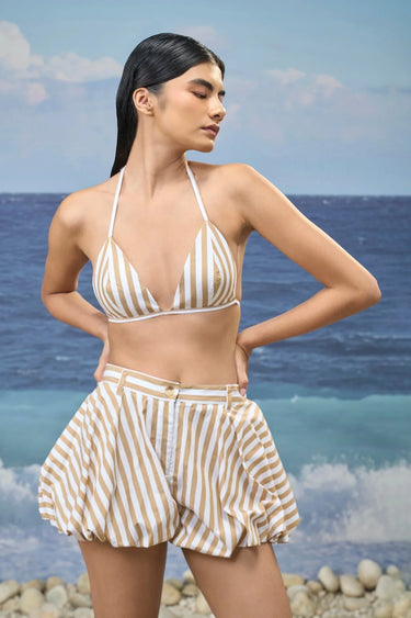 Striped Premium Cotton Slim-Fit Shorts