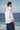 White cotton poplin shirt for men styled for smart casual wear