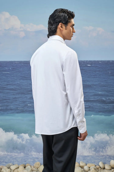 White Premium Cotton Poplin Embroidered Shirt