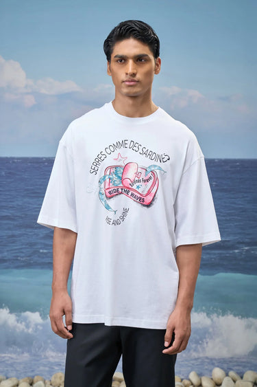 White Premium Cotton Single Jersey Graphic T-Shirt