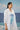 White dress for women with printed design and oversized structure