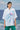 White premium cotton oversized shirt women India with abstract print design