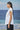 White Giza cotton top for women styled for resort wear